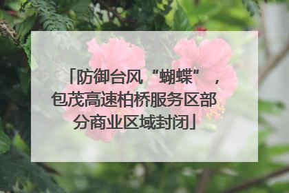防御台风“蝴蝶”，包茂高速柏桥服务区部分商业区域封闭