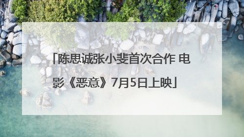陈思诚张小斐首次合作 电影《恶意》7月5日上映
