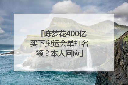 陈梦花400亿买下奥运会单打名额？本人回应