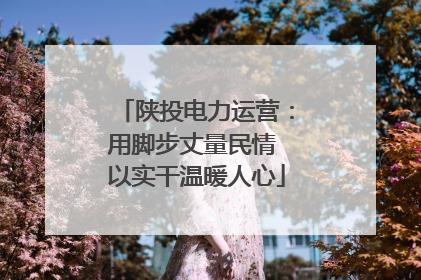 陕投电力运营：用脚步丈量民情 以实干温暖人心