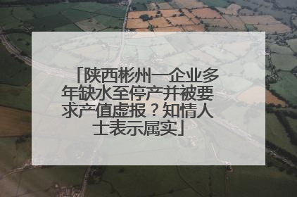 陕西彬州一企业多年缺水至停产并被要求产值虚报？知情人士表示属实