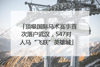 顶级国际马术赛事首次落户武汉，547对人马“飞跃”英雄城