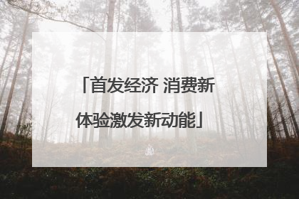首发经济 消费新体验激发新动能