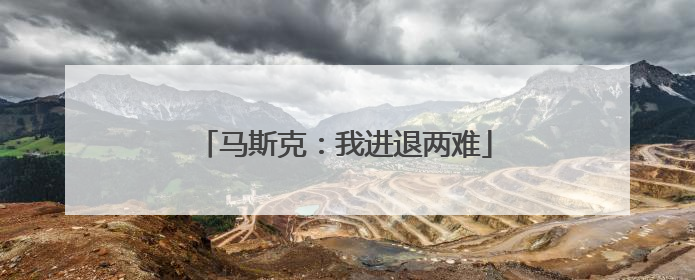马斯克：我进退两难