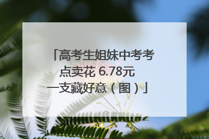 高考生姐妹中考考点卖花 6.78元一支藏好意（图）