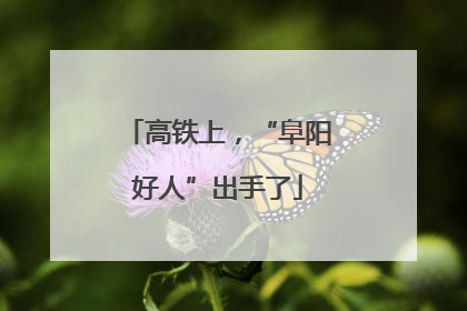 高铁上，“阜阳好人”出手了
