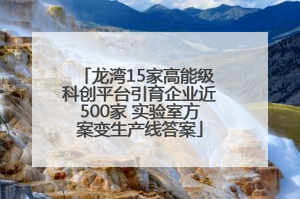 龙湾15家高能级科创平台引育企业近500家 实验室方案变生产线答案
