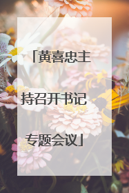 黄喜忠主持召开书记专题会议