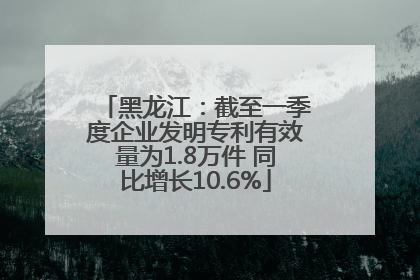黑龙江：截至一季度企业发明专利有效量为1.8万件 同比增长10.6%