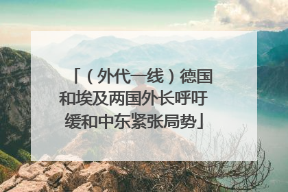 （外代一线）德国和埃及两国外长呼吁缓和中东紧张局势