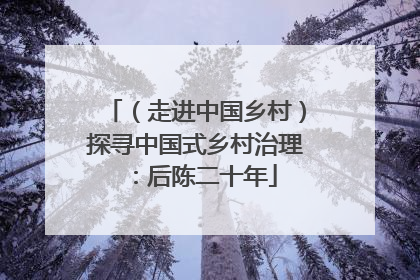 （走进中国乡村）探寻中国式乡村治理：后陈二十年