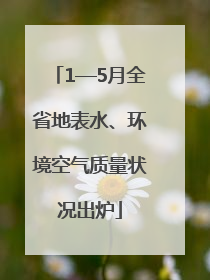 1—5月全省地表水、环境空气质量状况出炉