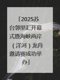 2025苏台邻里汇开幕式暨海峡两岸（洋河）龙舟邀请赛成功举办