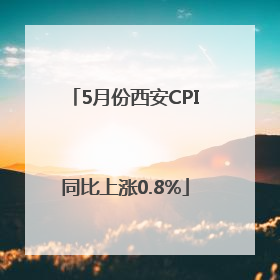 5月份西安CPI同比上涨0.8%