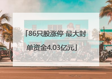 86只股涨停 最大封单资金4.03亿元