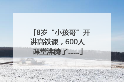 8岁“小孩哥”开讲高铁课，600人课堂沸腾了……