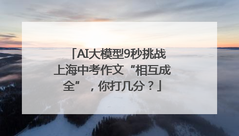 AI大模型9秒挑战上海中考作文“相互成全”，你打几分？