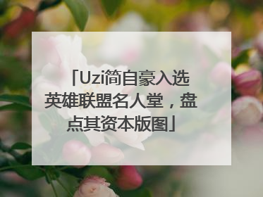 Uzi简自豪入选英雄联盟名人堂，盘点其资本版图
